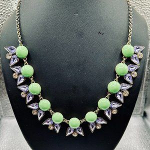 J Crew Lotus Design Rhinestone Necklace